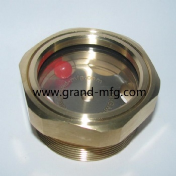 NPT2 INCH HEXAGON BRASS OIL SIGHTING GLASS OIL INDICATOR LIQUID SIGHT GLASS