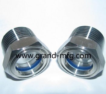 国标SS304不锈钢NPT 1/2寸美制螺纹油位观察孔视镜油窗油位计