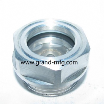 Metric thread aluminum oil level sight glass oil level gauge indicators BullsEye BRASS SIGHT GLASS WITH SUPER CLEAR GLASS M16x1.5 M22x1.5