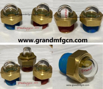 M12X1.5 brass dome oil sight plugs custom M20x1.5 oil sight glass indicators in stock