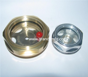 1/2'' BSPT Brass Super Transparent Oil Sight Plug Sanitary Sight Window,Flat Top Oil Sight Glass,Knob Type Sight Glass