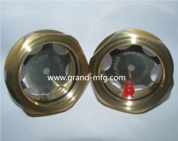 NPT 2 INCH Brass Hex Sight Glass Hole Gas Cap with 1-7/8 Transparent Glass Window & Easy Install Weld-In Steel Stepped Flanged Tophat Bung for Custom Gas Tank Applications