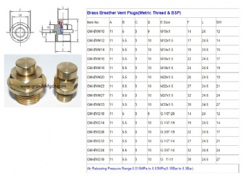Hexagon Brass Breather Vent Plugs NPT1/2 INCH