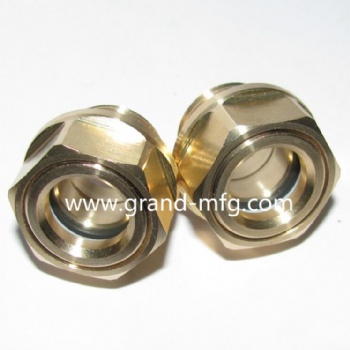 G1/2寸黄铜液油观察镜油窗减速机油位器油镜堵头M22X1.5