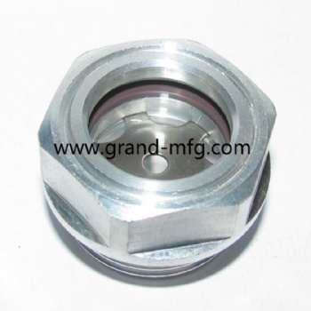 hydraulic cylinders aluminum oil sight glass oil gauge indicators BullsEye aluminum knob oil sight glass with milled head