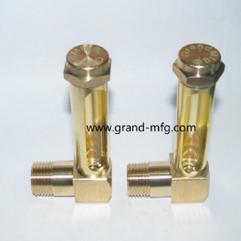 Male thread Brass Tube Oil Level Gauge With Glass Tube