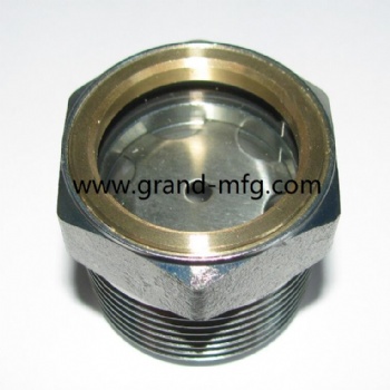 NPT 3/8 zinc plated metal pump oil level sight glass gauge