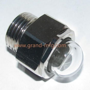 QUALITY M20X1.5 3-D BullsEye BRASS SIGHT GLASS WITH SUPER CLEAR GLASS